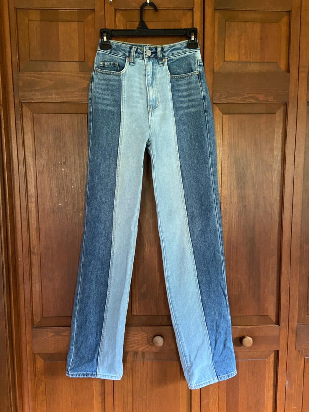 PACSUN 90’s Boyfriend High-Waist Two-Tone Panel Jeans